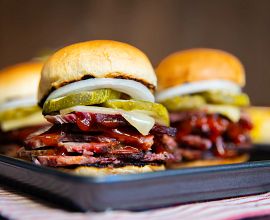 Smoked Brisket and Grillo's Pickles® Slider